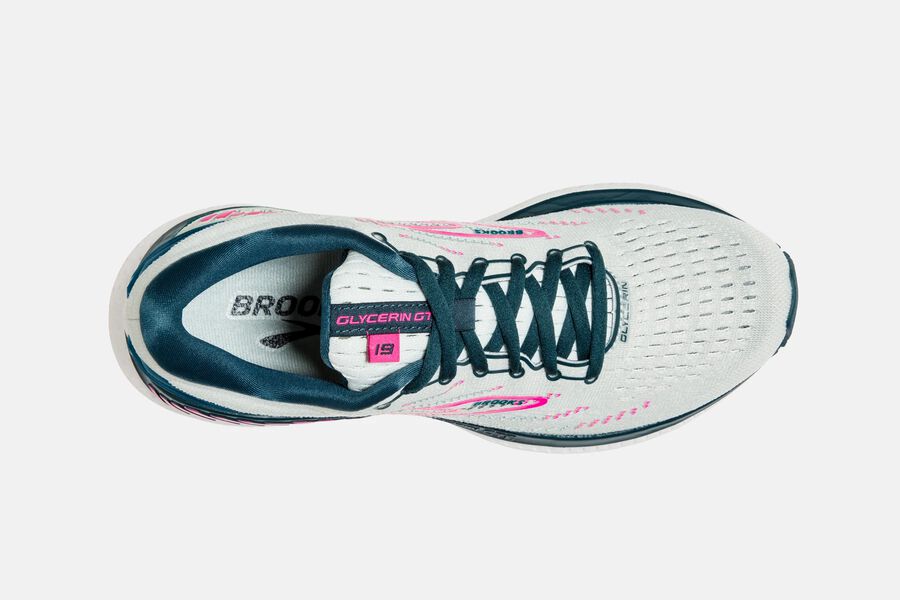 Brooks Glycerin Gts 19 Road Loopschoenen Dames - Wit/Roze - 267904GMH